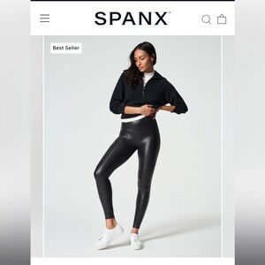 Spanx Faux Leather Leggings size M